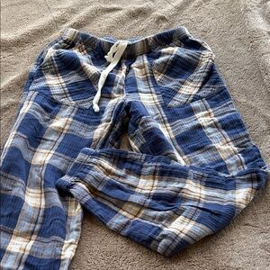 aerie Blue and Tan Plaid Joggers